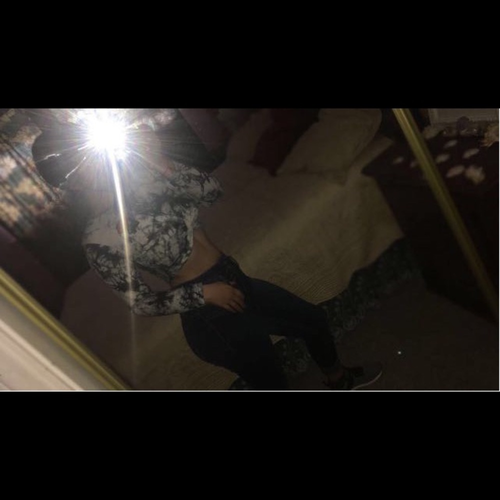 ROMWE tie dye Long sleeve crop top